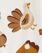Baby 1-Piece Thanksgiving 100% Snug Fit Cotton Footie Pajamas, image 2 of 5 slides