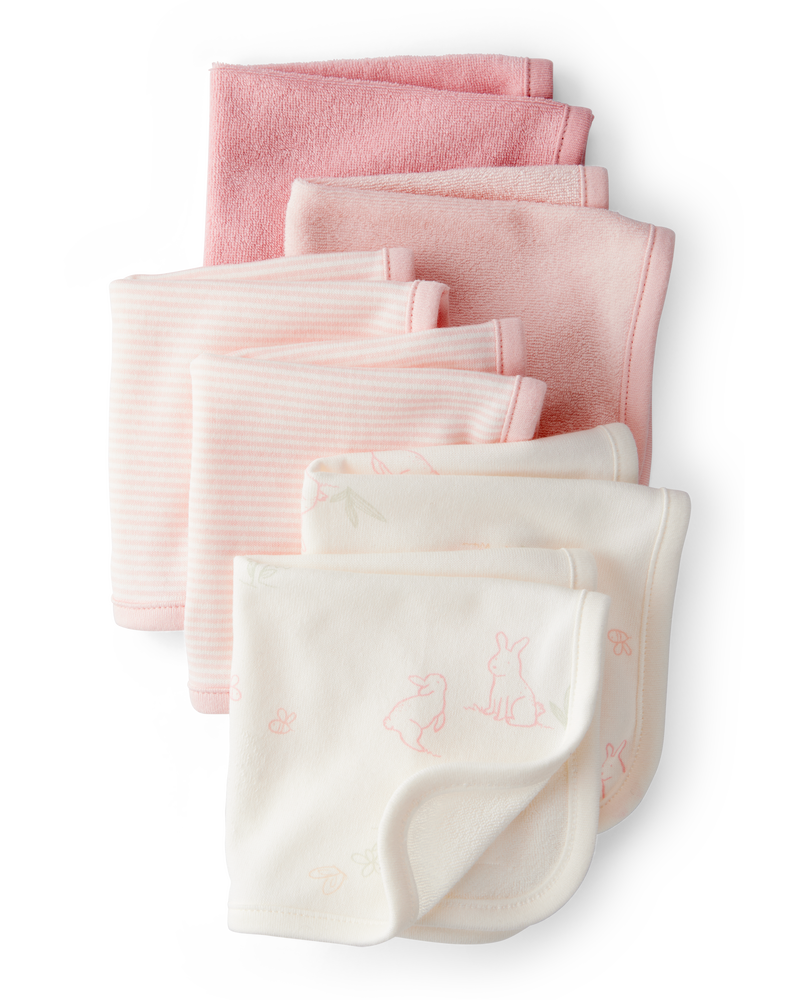 Baby 6-Pack Wash Cloths - Pink, image 1 of 2 slides