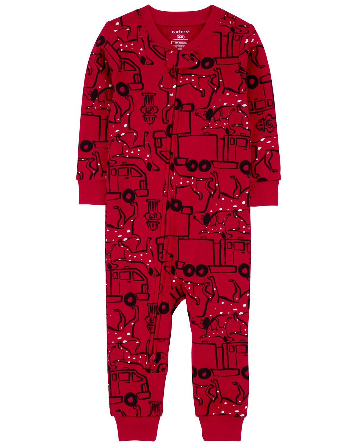 Baby 1-Piece Firetruck 100% Snug Fit Cotton Footless Pajamas