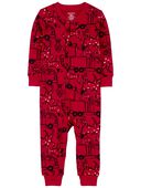 Red - Baby 1-Piece Firetruck 100% Snug Fit Cotton Footless Pajamas