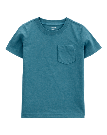 Baby Solid Short-Sleeve Pocket Tee - Teal, 