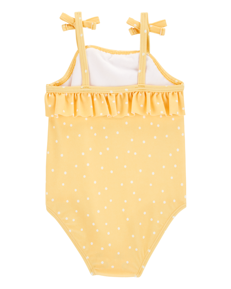 Baby 1-Piece Polka Dot Swimsuit - Yellow, image 3 of 5 slides