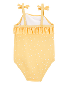 Baby 1-Piece Polka Dot Swimsuit - Yellow, image 3 of 5 slides
