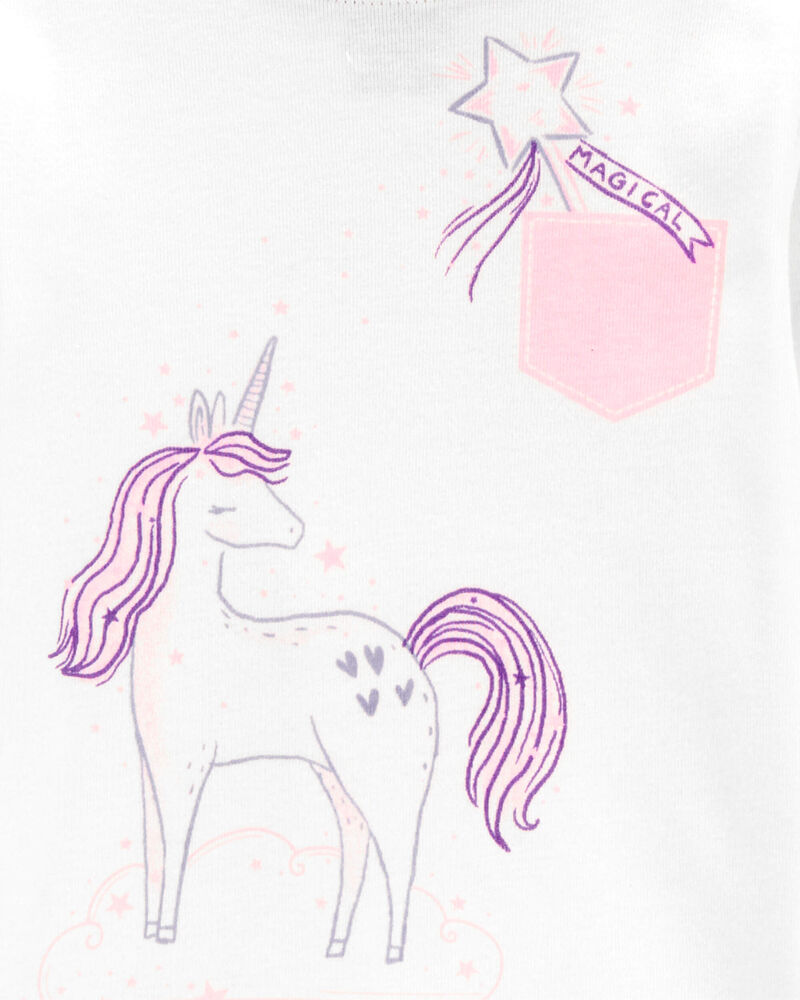Toddler 4-Piece Unicorn 100% Snug Fit Cotton Pajamas, image 2 of 4 slides