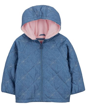 Toddler Quilted Chambray Mid-Weight Jacket, 