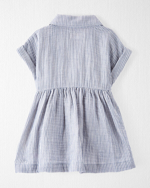 Baby Organic Cotton Striped Button-Front Dress