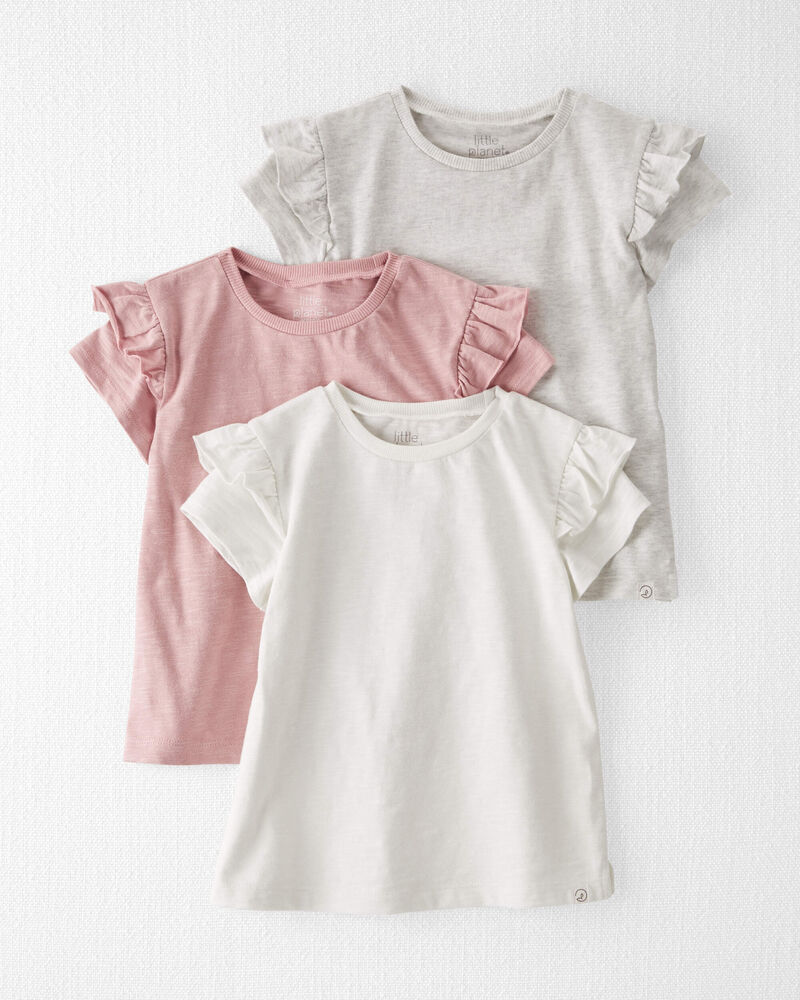 Toddler 3-Pack Organic Cotton Flutter T-Shirts, image 1 of 6 slides
