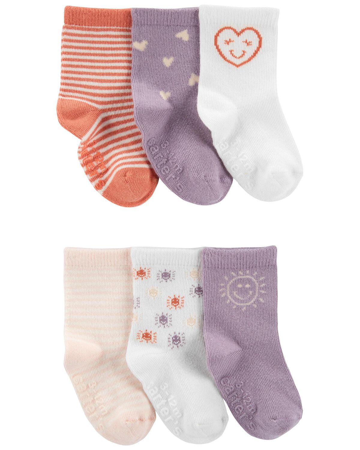 Pink/Purple Baby 6Pack Socks