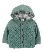 Baby Quilted Sherpa Jacket - Green, image 1 of 4 slides