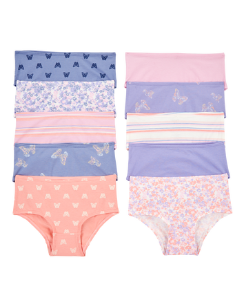 Toddler Girl 10-Pack Butterfly Stretch Cotton Brief Underwear, 