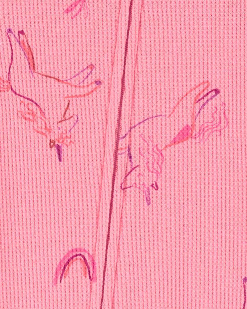Toddler 1-Piece Unicorn Thermal Footie Pajamas, image 2 of 3 slides