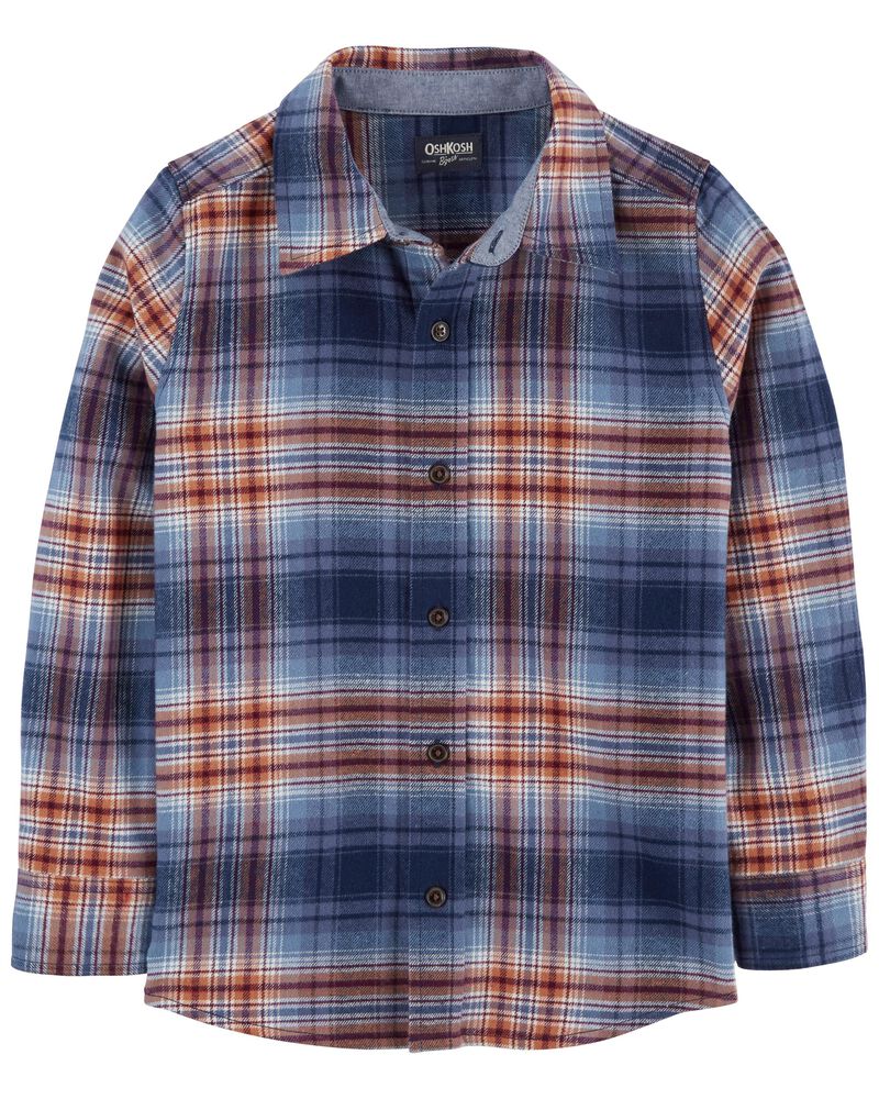Kid Cozy Flannel Button-Front Shirt, image 1 of 3 slides