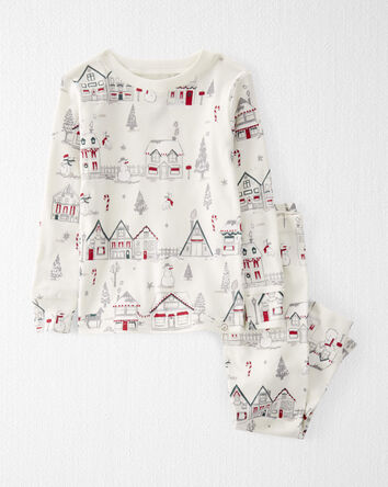 Toddler Organic Cotton Holiday Print Pajamas Set, 
