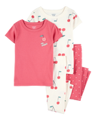 Baby 4-Piece Cherry Cotton Pajamas, image 1 of 4 slides