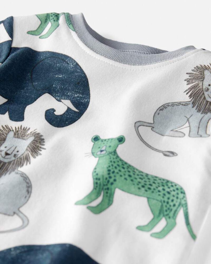 Baby Organic Cotton Pajamas Set in Wildlife Print, image 3 of 4 slides