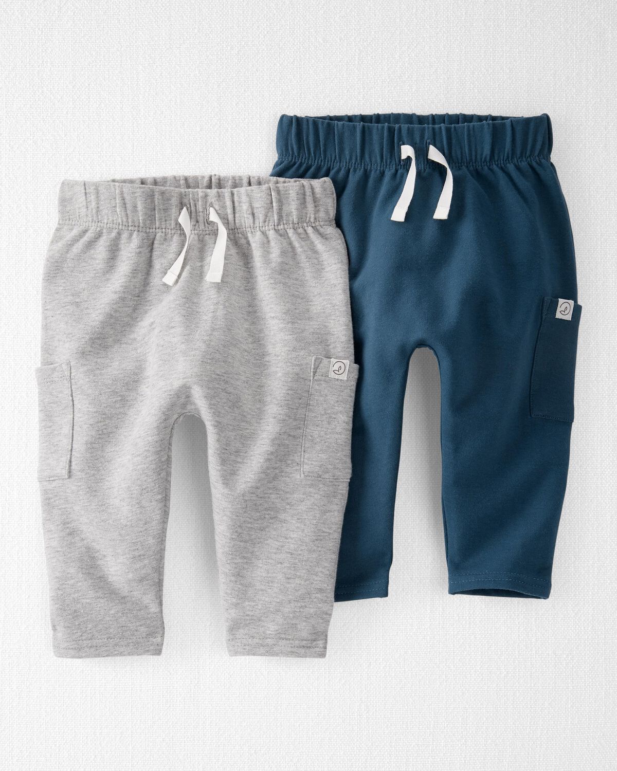 Deep Teal, Heather Grey Baby 2-Pack Organic Cotton Terry Pants ...