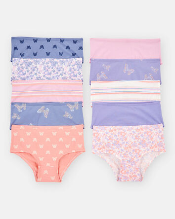 Toddler Girl 10-Pack Butterfly Stretch Cotton Brief Underwear, 