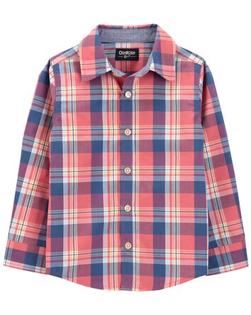 Toddler Plaid Button-Front Shirt, 