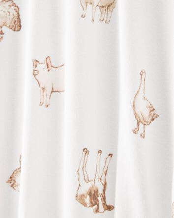 Toddler Farm Animals Print PurelySoft 2-Piece Pajamas - Ivory, 