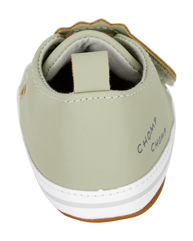 Baby Boy Dinosaur Slip-On Shoes - Olive, image 3 of 7 slides