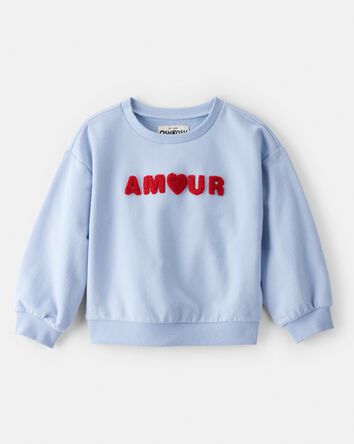 Toddler Girl Amour Pullover Sweatshirt - Blue, 