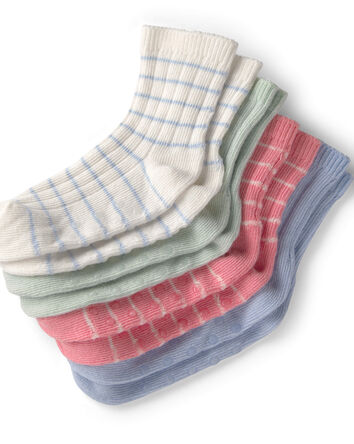 Toddler 4-Pack Slip Resistant Socks Made with Organic Cotton in Stripes, 