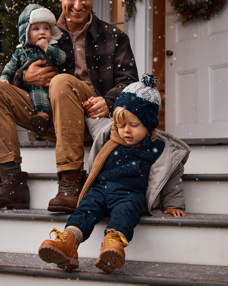 Toddler 2-Pack Pom Hat & Mittens Set, image 2 of 3 slides