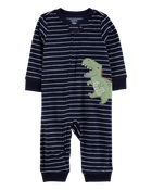 Baby 1-Piece Dinosaur Fleece Footless Pajamas, image 1 of 4 slides
