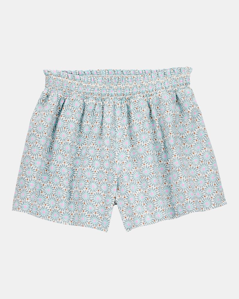Kid Geo Print Linen Look-Alike Flowy Pull-On Shorts, image 1 of 4 slides