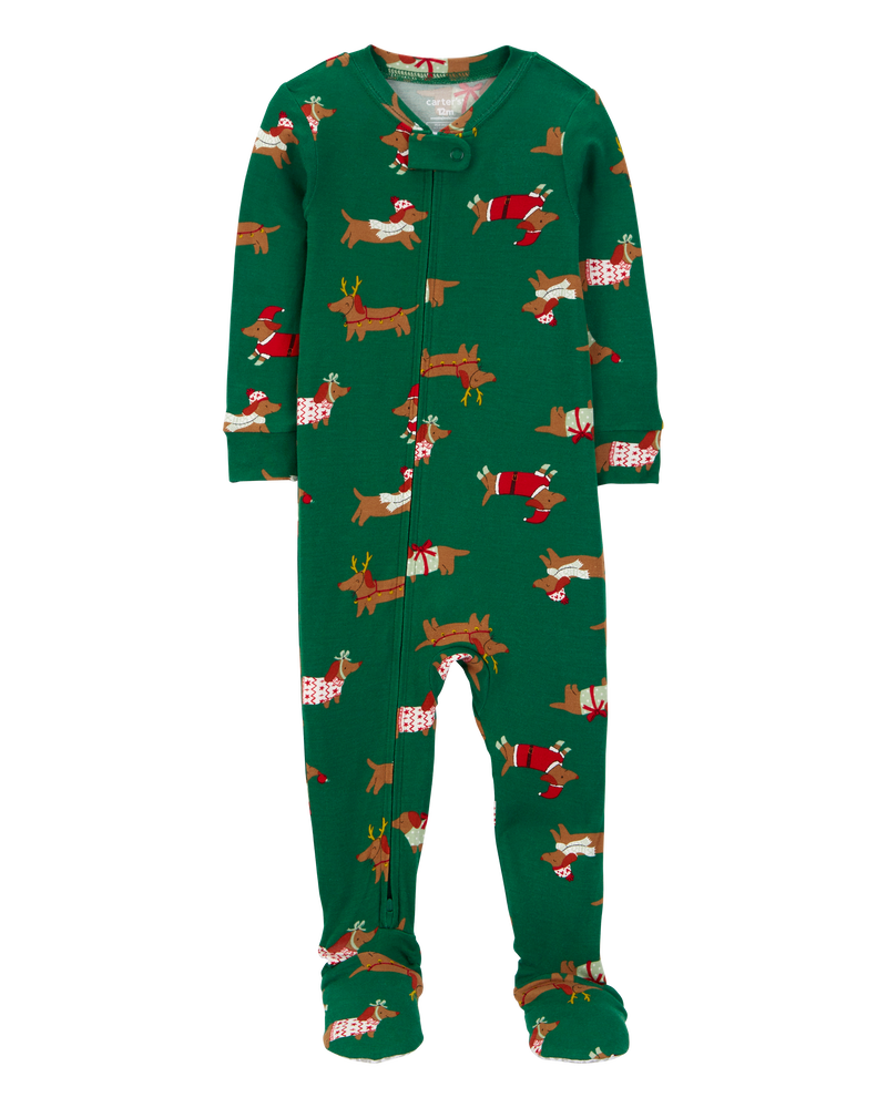 Baby 1-Piece Christmas Dog PurelySoft Footie Pajamas, image 1 of 5 slides