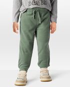 Toddler Pull-On Cinched-Hem Fleece Pants, image 1 of 6 slides
