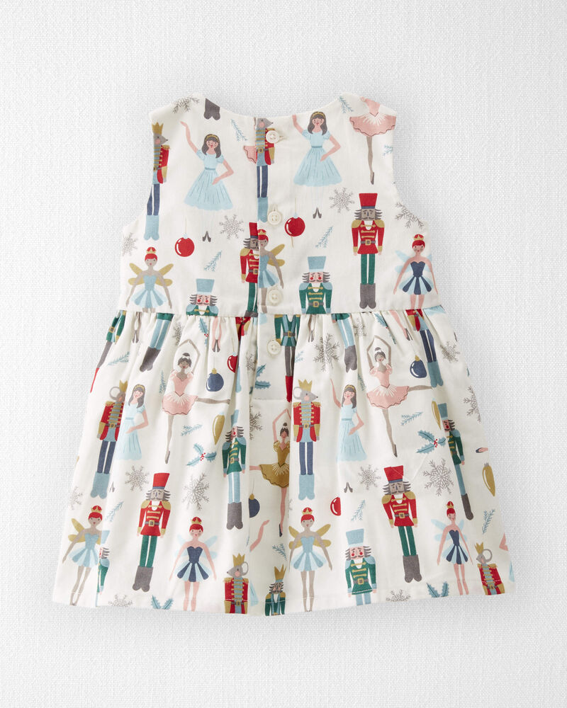 Baby Girl Organic Cotton Dress in Nutcracker Print, image 2 of 6 slides