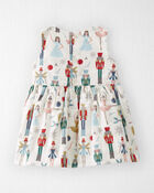 Baby Girl Organic Cotton Dress in Nutcracker Print, image 2 of 6 slides