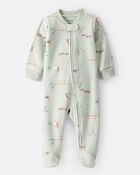 Baby Girl Squirrel Print Loose Fit Long-Sleeve Sleep & Play - Green, image 1 of 4 slides