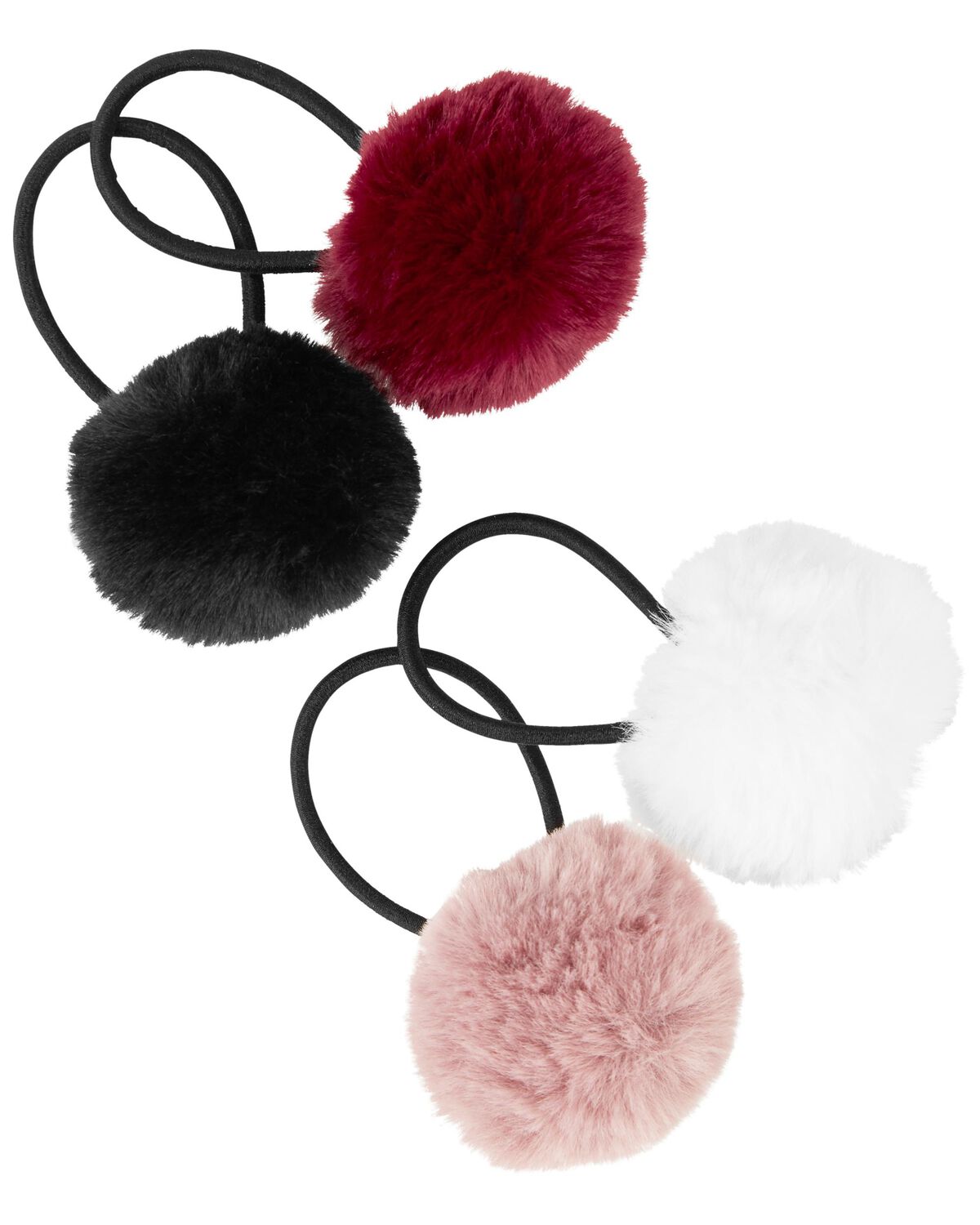 Multi Toddler 4Pack Pom Pom Hair Ties