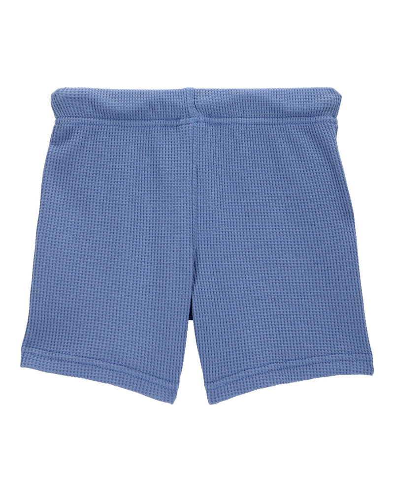 Baby Waffle Knit Drawstring Shots - Blue, image 2 of 5 slides