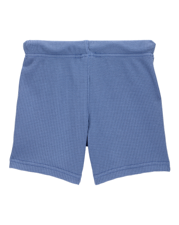 Baby Waffle Knit Drawstring Shots - Blue, 