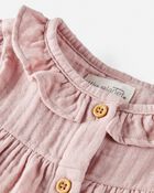 Baby Organic Cotton Gauze Button-Front Top in Perfect Pink

, image 2 of 4 slides