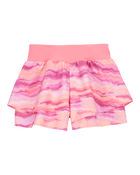 Kid Flowy Tie-Dye Layered Flip Short - Orange/Pink, image 2 of 6 slides