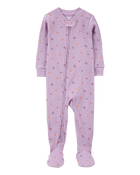 Toddler Girl 1-Piece Butterfly Waffle Knit Footie Pajamas, image 1 of 4 slides