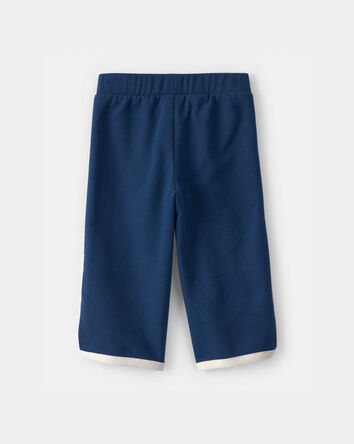 Baby Girl French Terry Wide-Leg Pants - Blue, 