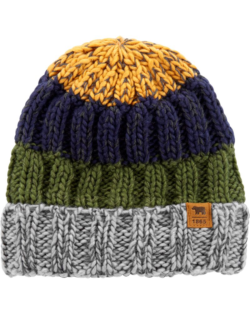 Toddler Colorblock Knit Cap, image 1 of 2 slides