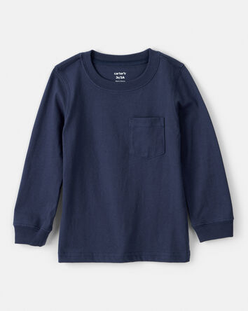 Toddler Boy Long-Sleeve Pocket Tee - Navy, 