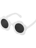 White - Flower Round Sunglasses