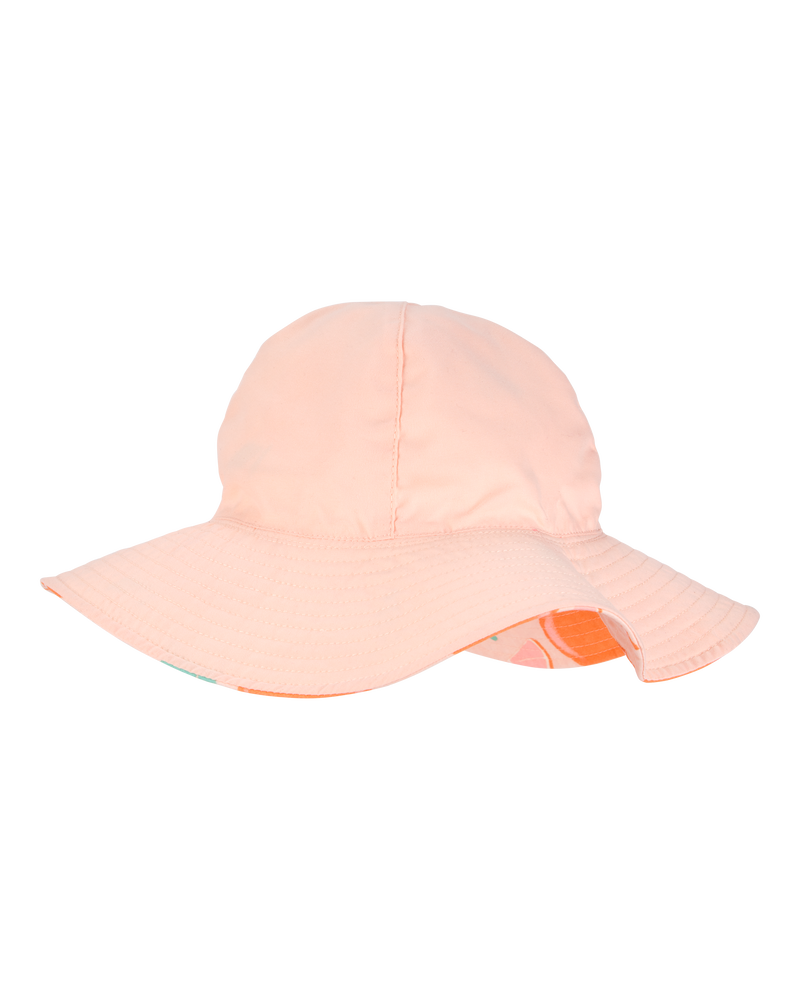Toddler Girl Orange Fruit Print Reversible Swim Hat - Orange/Peach, image 2 of 3 slides