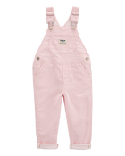 Toddler Knit Denim Hickory Stripe Overalls - Pink, image 1 of 4 slides
