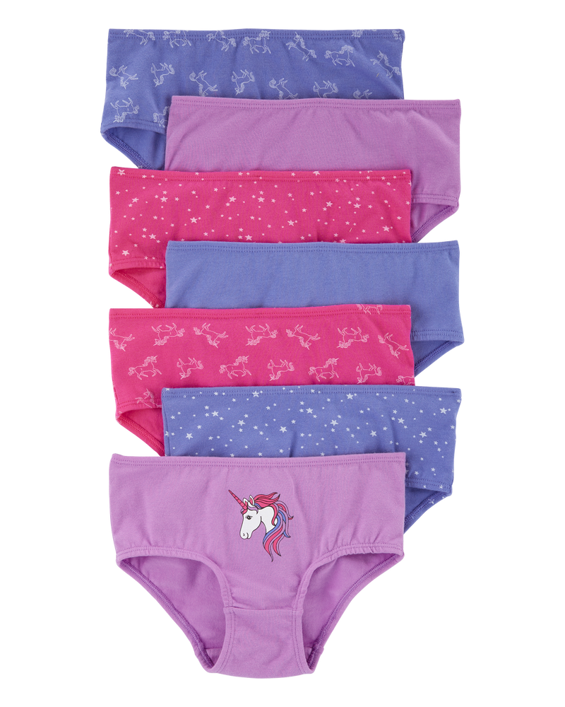 Kid 7-Pack Unicorn Brief Stretch Cotton Undies, image 1 of 3 slides