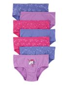 Kid 7-Pack Unicorn Brief Stretch Cotton Undies, image 1 of 3 slides