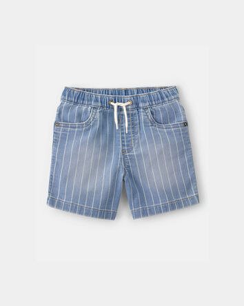 Toddler Boy Striped Denim Drawstring Shorts - Light Wash, 