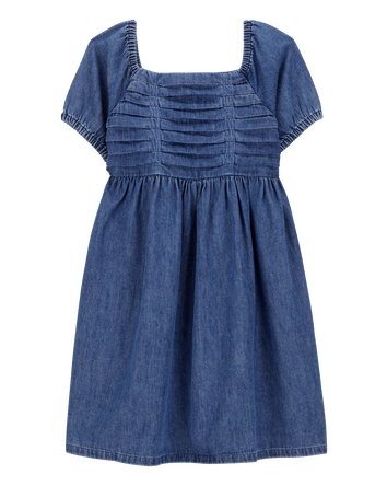 Kid Smocked Iconic Denim Dress - Blue, 